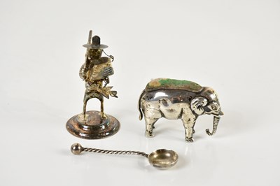 Lot 71 - A hallmarked silver pin cushion modelled as an...