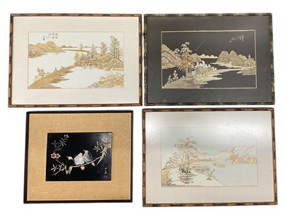 Lot 1151 - Three modern Oriental etched pictures...