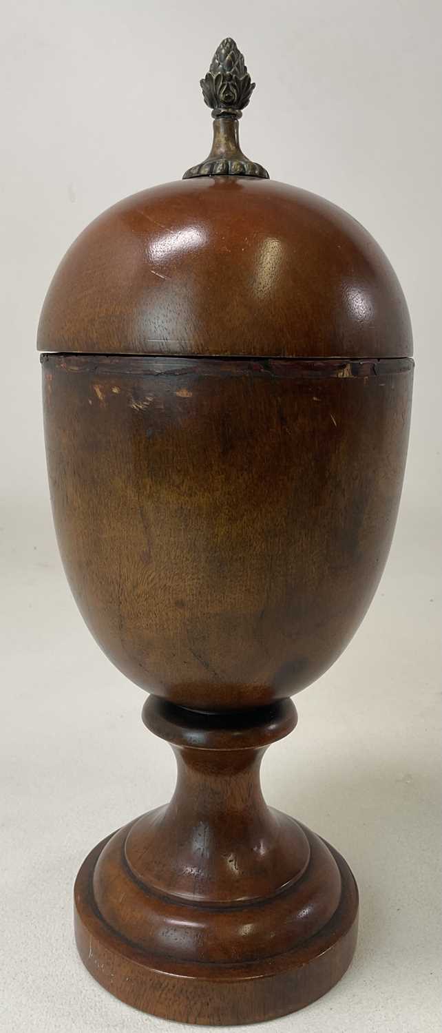 Lot 7 - A large 19th century turned treen urn and...