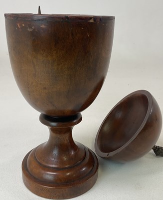 Lot 7 - A large 19th century turned treen urn and...