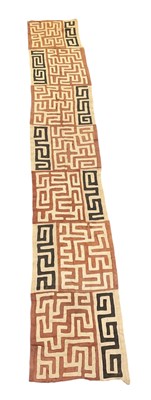 Lot 1048 - A large African Kuba cloth, with black, orange...