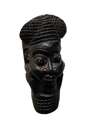 Lot 1092 - An African terracotta Bamum or Bamileke pipe,...