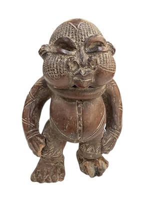 Lot 1096 - An African terracotta Bamum pygmy Cameroon...