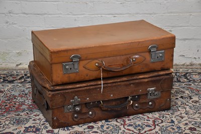 Lot 1306 - Two vintage suitcases including an unusual...