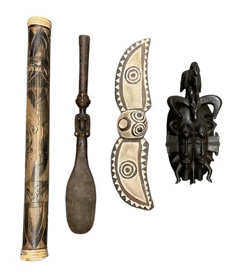 Lot 1075 - An African carved wooden male figure, height...