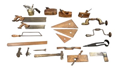 Lot 408 - A collection of vintage tools and wood working...