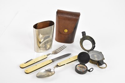 Lot 2573 - A set of folding cutlery comprising knife,...