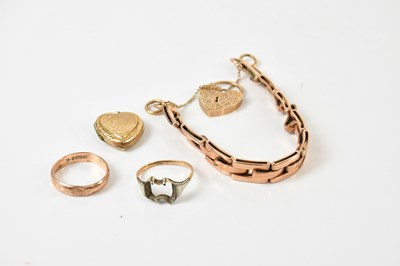 Lot 1583 - A yellow metal expandable bracelet with 9ct...