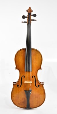 Lot 1560 - A full size German violin with two-piece back...
