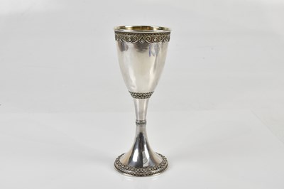 Lot 1308 - ZADOK; an Israeli sterling silver goblet,...