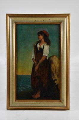 Lot 1717 - W SKILLING; oil on canvas, maiden standing by...