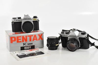 Lot 2662 - PENTAX; two K1000 cameras, one boxed, with...