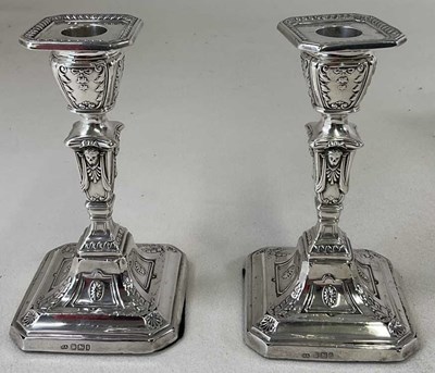 Lot 465 - A pair of late Victorian loaded hallmarked...