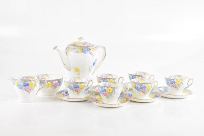 Lot 2709 - SHELLEY; a floral pattern fifteen piece tea...