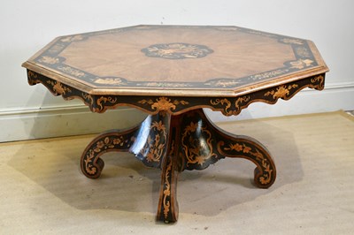 Lot 2442 - A 19th century marquetry inlaid walnut...