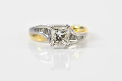 Lot 55 - An 18ct yellow gold diamond solitaire ring,...
