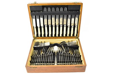 Lot 1238 - An oak cased canteen of fifty pieces of...