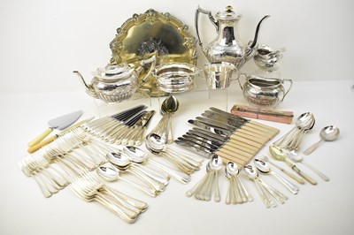 Lot 1239 - A collection of assorted silver plate...