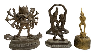 Lot 1180 - An Indian bronze figure of Shiva, height 15cm,...