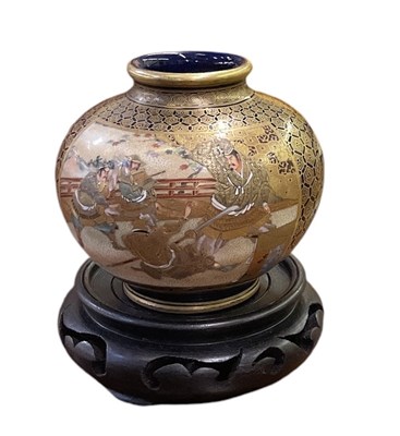 Lot 1175 - A Japanese Meiji period Satsuma vase of...