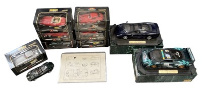 Lot 498 - MAISTO; two large boxed diecast model Jaguar...