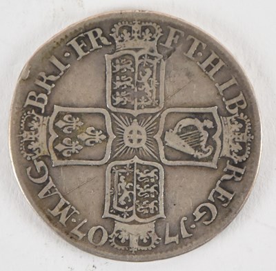 Lot 1613 - A 1707 Queen Anne half crown.