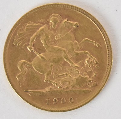 Lot 1589 - A Queen Victoria 1900 half sovereign, old head.