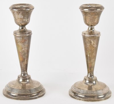 Lot 1310 - A pair of George V hallmarked silver...