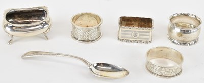 Lot 1280 - A George V hallmarked silver napkin ring,...