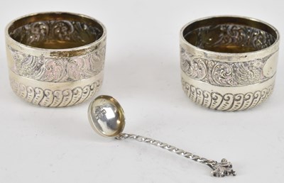 Lot 1334 - GEORGE UNITE; a pair of Victorian hallmarked...