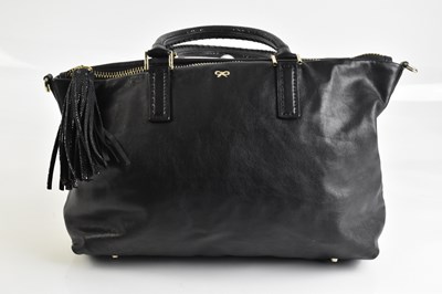 Lot 2036 - ANYA HINDMARCH; a black leather Ebury tote bag,...