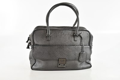 Lot 2037 - ANYA HINDMARCH; a silver grey pebbled leather...