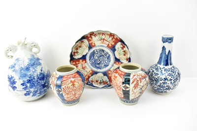 Lot 1193 - A Chinese blue and white vase of baluster...