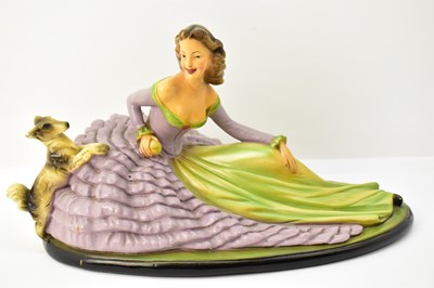 Lot 413 - A 1930s Art Deco painted plaster figure...