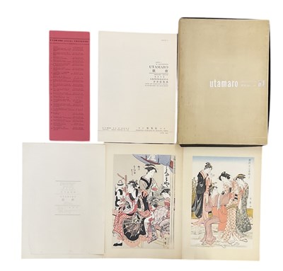 Lot 1147 - THE MASTERPIECES OF UTAMARO; a folder of...