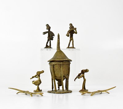 Lot 290 - A group of African brass items, comprising...