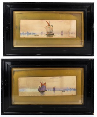 Lot 738 - H LYNTON; a pair of watercolours, sailing...