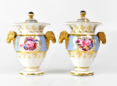 Lot 226 - A pair of 19th century porcelain covered...