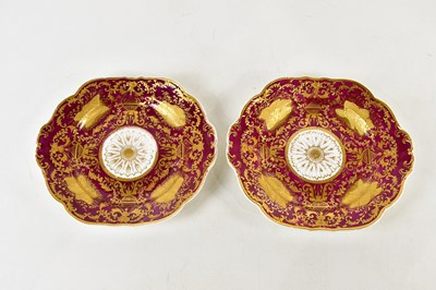 Lot 2774 - SPODE; a pair of 'Felspar porcelain' cabinet...