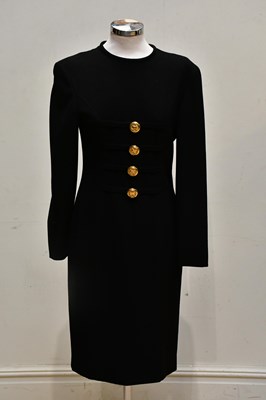 Lot 2007 - JENNY, ITALY; a 100% wool short black dress,...
