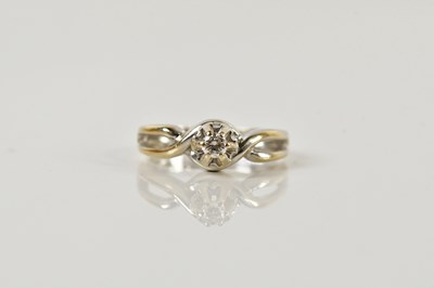 Lot 1449 - A white metal diamond set solitaire ring,...