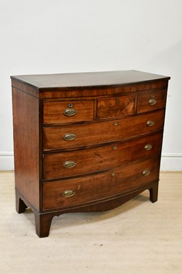 Lot 2443 - A 19th century mahogany bowfront chest of two...