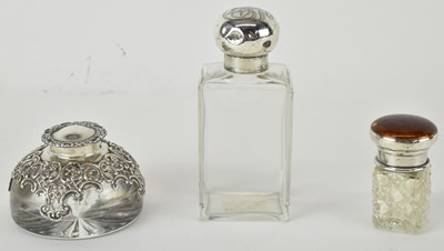 Lot 1312 - Three items of silver topped glass comprising...