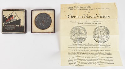 Lot 428 - An R.M.S. Lusitania Medal, British replica,...