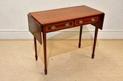 Lot 2459 - A reproduction inlaid mahogany drop-leaf side...