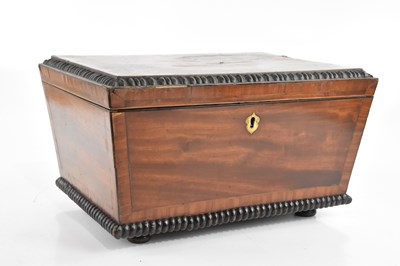 Lot 2518 - A large 19th century mahogany tea caddy, with...