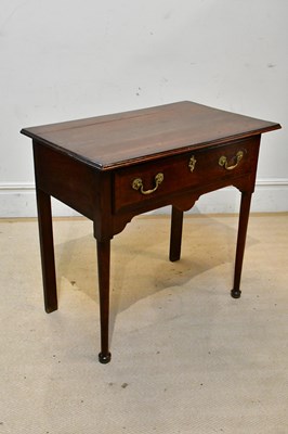 Lot 2258 - An 18th century oak single drawer low boy,...