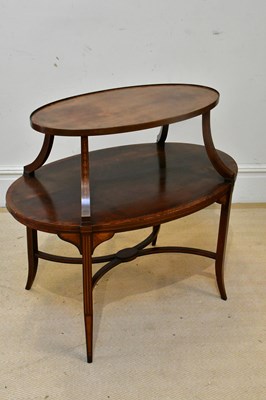 Lot 2339 - An Edwardian inlaid mahogany two tier buffet...