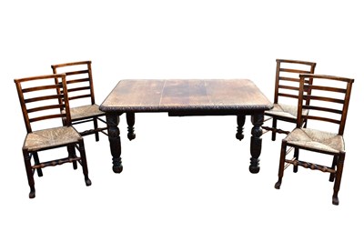 Lot 2351 - A Victorian oak wind-out extending dining...