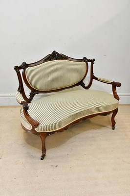 Lot 2316 - A late Victorian carved mahogany serpentine...